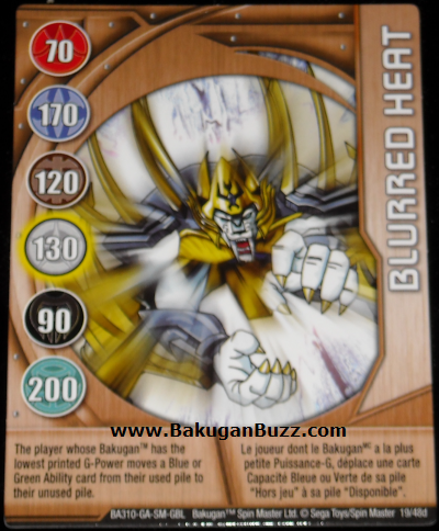 Blurred Heat 19 48d Bakugan 1 48d Card Set